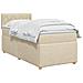 Letto box spring con materasso Crema 80 x 200 cm Tessuto - Foto miniatura 3