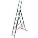 3x9 Stilo Scala Trasformabile A Tre Rampe Stilo Chiusa 258 Cm - Aperta 594 Cm - A Cavalletto 169 Cm Portata 150 Kg En13. . - Foto miniatura 2