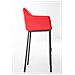 Sgabello Alto Bar DAMASO in Similpelle - Sedia Sgabello con Braccioli e Schienale Imbottiti e Poggiapiedi l Sgabello Fisso Bar Cucina Pub in Acciaio - H 83 cm Rosso Nero - Foto miniatura 3
