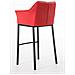 Sgabello Alto Bar DAMASO in Similpelle - Sedia Sgabello con Braccioli e Schienale Imbottiti e Poggiapiedi l Sgabello Fisso Bar Cucina Pub in Acciaio - H 83 cm Rosso Nero - Foto miniatura 4