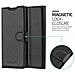 Custodia Compatibile Con Sony Xperia Xa In Nero Carbone - Coperchio Protettiva Con Chiusura Magnetica, Funzione Stand E Tasca Per Le Carte - Foto miniatura 4