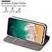 Custodia Compatibile Con Apple Iphone X / Xs In Grigio Chiaro Marrone - Coperchio Protettiva Con Chiusura Magnetica, Funzione Stand E Tasca Per Le Carte - Foto miniatura 3