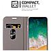 Custodia Compatibile Con Apple Iphone X / Xs In Grigio Chiaro Marrone - Coperchio Protettiva Con Chiusura Magnetica, Funzione Stand E Tasca Per Le Carte - Foto miniatura 8