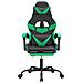 Sedia Da Gaming Con Poggiapiedi Nero E Verde In Similpelle - Foto miniatura 4