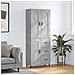 Credenza Grigio Cemento 69,5x34x180 Cm In Legno Multistrato - Foto miniatura 1