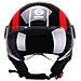 Casco Demi-jet Per Moto Rosso E Nero Con Calotta In Abs Taglia L - Foto miniatura 2