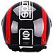 Casco Demi-jet Per Moto Rosso E Nero Con Calotta In Abs Taglia L - Foto miniatura 3