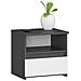Comodino CL1, 1 cassetto, 40x35x40 cm, Colore Grigio Grafite e Bianco - Foto miniatura 1