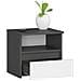 Comodino CL1, 1 cassetto, 40x35x40 cm, Colore Grigio Grafite e Bianco - Foto miniatura 2