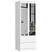 Armadio A 2 Ante Battenti E Cassetti S60 con specchio, 60x51x180 cm, Colore Bianco - Foto miniatura 1