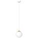 Lampada A Sospensione Royal - Bianco, Oro - Acciaio Verniciato A Polvere, Vetro - 14x100x14 Cm - Foto miniatura 1