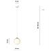 Lampada A Sospensione Royal - Bianco, Oro - Acciaio Verniciato A Polvere, Vetro - 14x100x14 Cm - Foto miniatura 7
