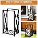 Portalegna da Interno ed Esterno in Acciaio con 4 Attrezzi Inclusi, Capacit? 100kg 46x30x76cm Nero - Foto miniatura 4