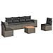 Set Divani da Giardino 7 pz con Cuscini Grigio in Polyrattan - Foto miniatura 1