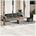 Set Divani da Giardino 7 pz con Cuscini Grigio in Polyrattan - Foto miniatura 2