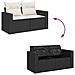 Set Divani da Giardino 5 pz con Cuscini in Polyrattan Nero - Foto miniatura 2