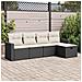 Set Divani da Giardino 5 pz con Cuscini in Polyrattan Nero - Foto miniatura 3