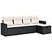 Set Divani da Giardino 5 pz con Cuscini in Polyrattan Nero - Foto miniatura 1