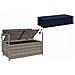 Panca Portaoggetti da Giardino con Cuscino Grigio in Polyrattan - Foto miniatura 6