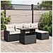 Set Divano Da Giardino 6 Pz Con Cuscini Nero In Polyrattan - Foto miniatura 10