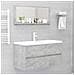 Lusso Casadino -  Specchio Da Bagno Grigio Cemento 90x10,5x37cm Legno Multistrato - Foto miniatura 3