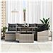Set di divani da giardino 7 pezzi con cuscini Grigio Polirattan - Foto miniatura 3