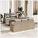 Set Divano da Giardino 6 Pezzi con Cuscini Beige in Rattan Poli, Divano da Giardino 2 Posti con Box e Cuscini Beige in Rattan Poli - Foto miniatura 2