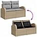 Set Divano da Giardino 6 Pezzi con Cuscini Beige in Rattan Poli, Divano da Giardino 2 Posti con Box e Cuscini Beige in Rattan Poli - Foto miniatura 8
