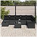 Set Divano da Giardino 9 Pezzi con Cuscini Nero Rattan Sintetico - Foto miniatura 3
