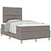Letto a molle e materasso tortora 120x200 cm in tessuto - Foto miniatura 1