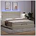 Struttura Letto Pouf con Materasso Bianco 180x200 cm Similpelle - Foto miniatura 3