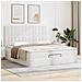 Struttura Letto Pouf con Materasso Bianco 180x200 cm Similpelle - Foto miniatura 4