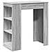 Tavolo Bar con Rastrelliera Grigio 95x47x103,5 cm Multistrato - Foto miniatura 1