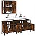 Set Mobili da Bagno 3 pz Rovere Fumo in Legno Multistrato - Foto miniatura 4