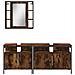 Set Mobili da Bagno 3 pz Rovere Fumo in Legno Multistrato - Foto miniatura 6