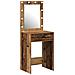 Tavolo da Trucco con Luci LED Legno Antico 50x41x135 cm - Foto miniatura 1