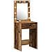Tavolo da Trucco con Luci LED Legno Antico 50x41x135 cm - Foto miniatura 3