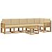 Set di divani da esterno 7 pcs Bianco e Beige Poliestere - Foto miniatura 1