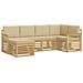 Set di divani da esterno 6 pcs Bianco e Beige - Foto miniatura 1