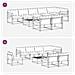 Set di divani da esterno 9 pcs Bianco e Nero 79 x 79 x 37 cm - Foto miniatura 9
