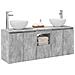Set di Armadi da Bagno 3 pz Grigio Cemento 49,5 x 35 x 63 cm - Foto miniatura 2