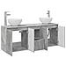 Set di Armadi da Bagno 3 pz Grigio Cemento 49,5 x 35 x 63 cm - Foto miniatura 4