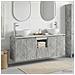 Set di Armadi da Bagno 3 pz Grigio Cemento 49,5 x 35 x 63 cm - Foto miniatura 7