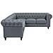 Divano Angolare Vintage In Tessuto Grigio Versione Sinistra Chesterfield - Foto miniatura 13