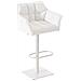 Sgabello Alto Regolabile Damaso in Similpelle I Sgabello Bancone con Braccioli E Schienale Imbottiti E Poggiapiedi, H 58-83 CM Bianco Bianco - Foto miniatura 1