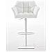 Sgabello Alto Regolabile Damaso in Similpelle I Sgabello Bancone con Braccioli E Schienale Imbottiti E Poggiapiedi, H 58-83 CM Bianco Bianco - Foto miniatura 2