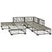 Set Divani da Giardino 6 pz con Cuscini in Polyrattan Grigio - Foto miniatura 2