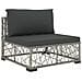 Set Divani da Giardino 6 pz con Cuscini in Polyrattan Grigio - Foto miniatura 6