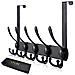 Sopra La Porta Gancio Del Gancio Acciaio Inossidabile Ganci Per Porta Con 15 Ganci Heavy Duty Bagagli Rack Hanger Parete Per Il Cappotto I Vestiti Asciugamani Borsa Veste (nero Porte Spessore 2 Cm) - Foto miniatura 1