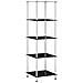 Scaffale a 5 Livelli Nero 40x40x130 cm in Vetro Temperato - Foto miniatura 1